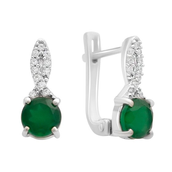 Серебряные серьги с агатом 1.709ct