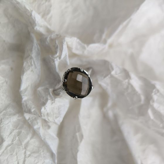 Серебряное кольцо с раухтопазом (дымчатым кварцем) 4.387ct