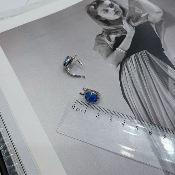 Серебряные серьги с опалом 2.06ct
