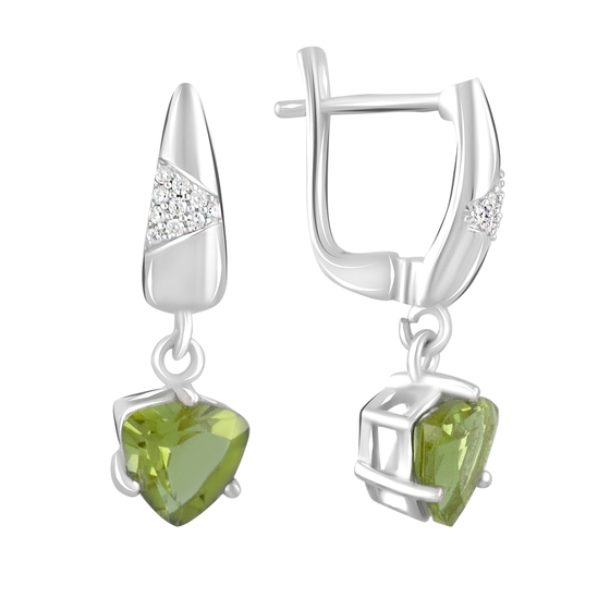 Серебряные серьги с султанитом 3.225ct