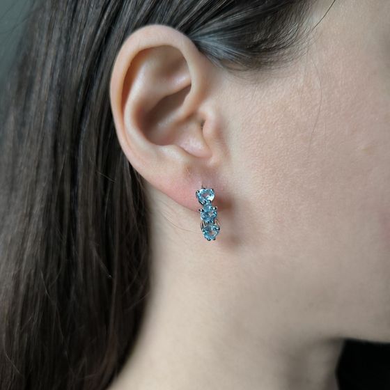 Серебряные серьги с топазом 5.859ct