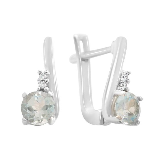 Серебряные серьги с топазом 1.784ct