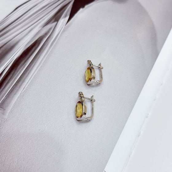 Серебряные серьги с цитрином nano 5.625ct