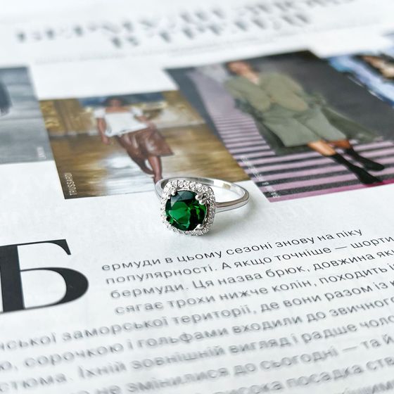 Серебряное кольцо с изумрудом nano 1.875ct