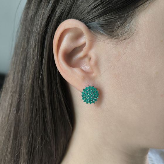 Серебряные серьги с агатом 1.86ct