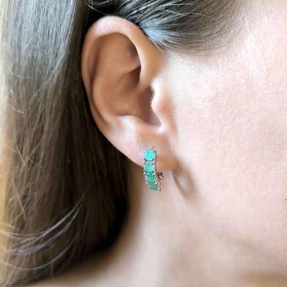 Серебряные серьги с изумрудом 2.4ct