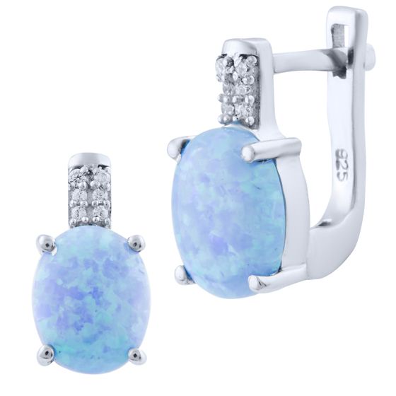 Серебряные серьги с опалом