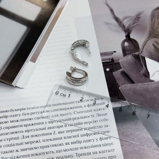 Серебряные серьги с фианитами