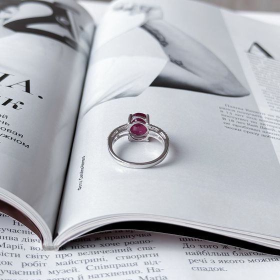 Серебряное кольцо с рубином 3.471ct
