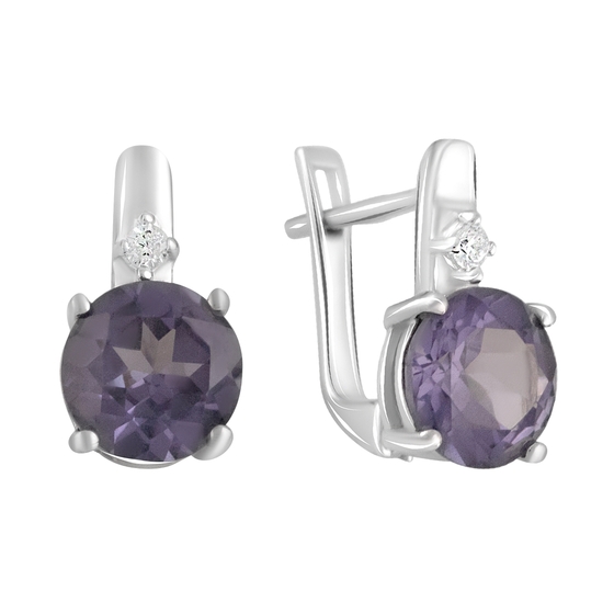 Серебряные серьги с александритом 4.663ct