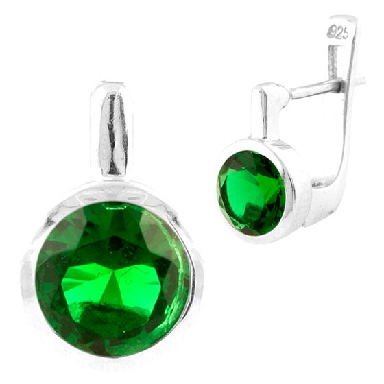 Серебряные серьги с изумрудом nano 1.225ct