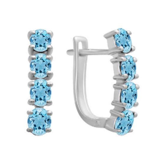 Серебряные серьги с топазом 1.512ct