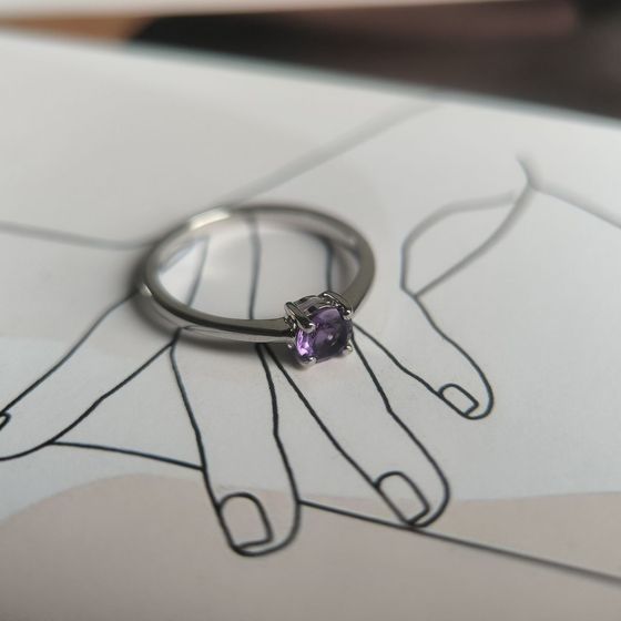 Серебряное кольцо с аметистом 0.425ct