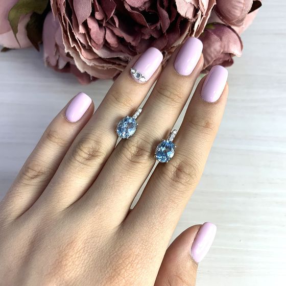 Серебряные серьги с топазом 4.819ct