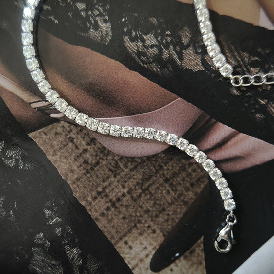 Серебряный браслет с фианитами