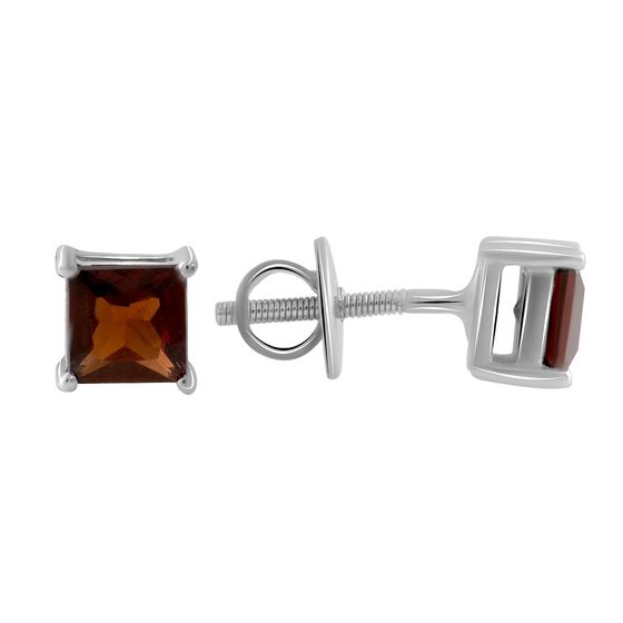 Серебряные серьги с гранатом 1.703ct