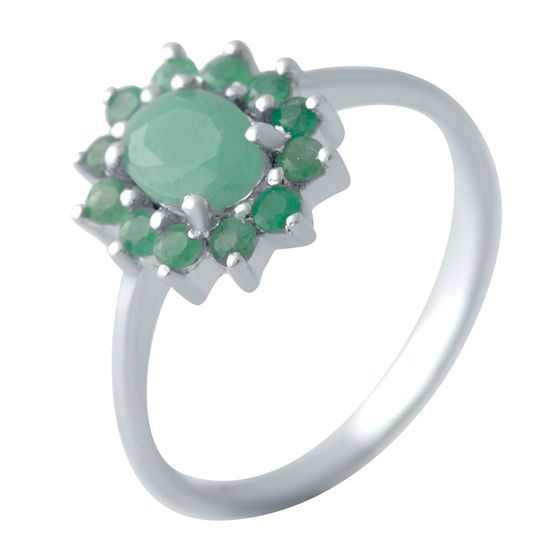 Серебряное кольцо с изумрудом 1.292ct