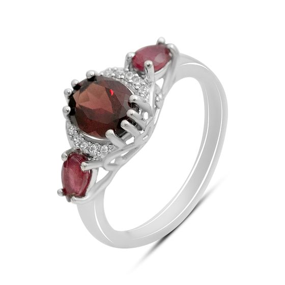 Серебряное кольцо с гранатом 2.048ct, рубином