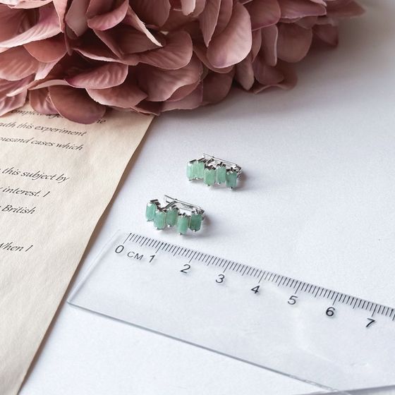 Серебряные серьги с изумрудом 2.55ct