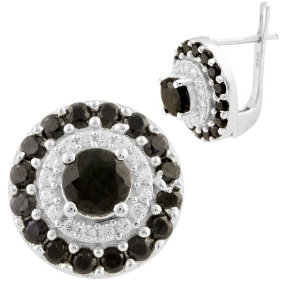 Серебряные серьги с сапфиром 3.105ct