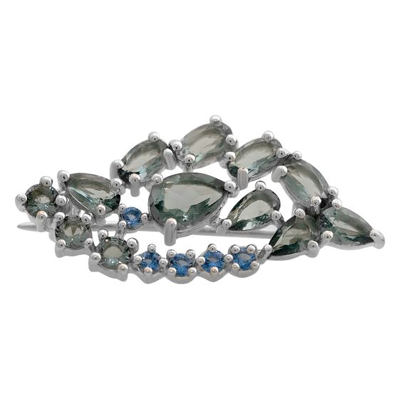 Серебряная брошка с топазом Лондон Блю 2.313ct