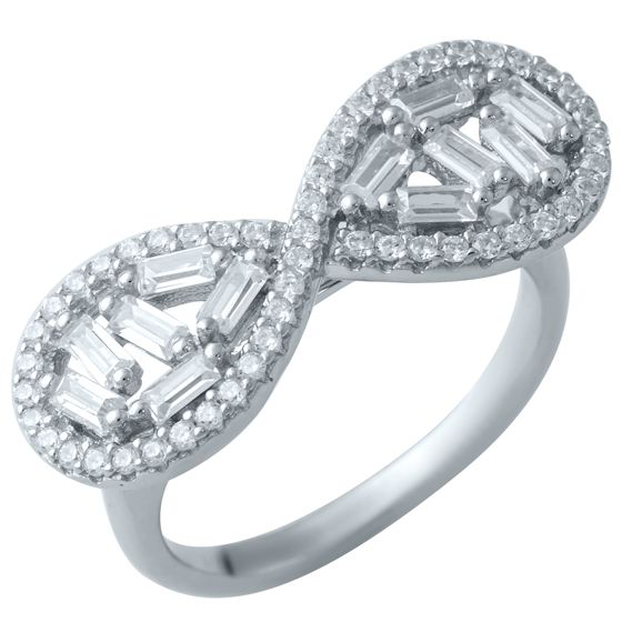 Серебряное кольцо с фианитами