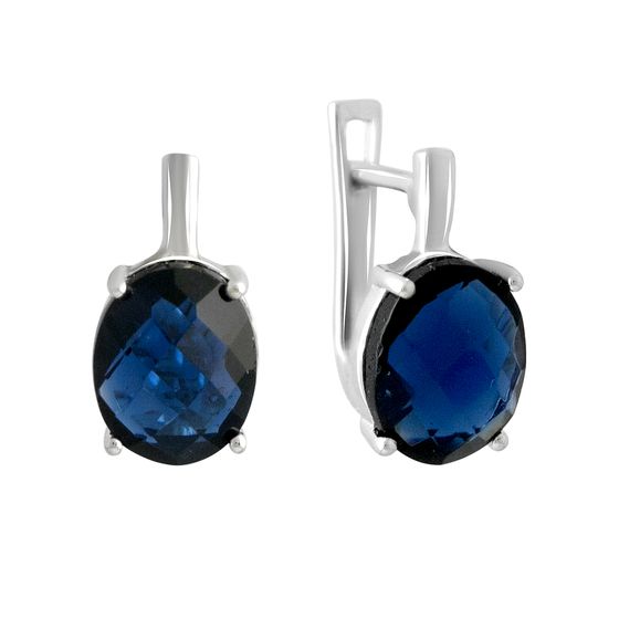 Серебряные серьги с сапфиром nano 4.57ct