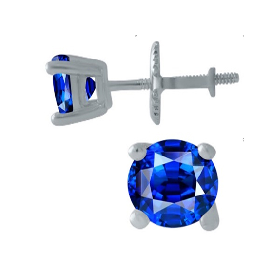 Серебряные серьги с сапфиром 0.725ct