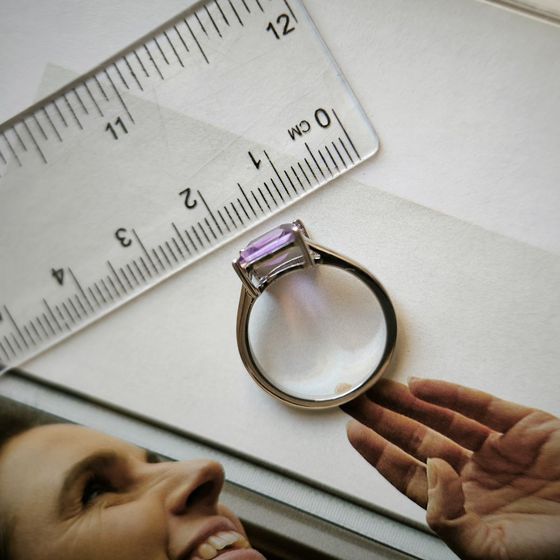 Серебряное кольцо с аметистом 2.1ct
