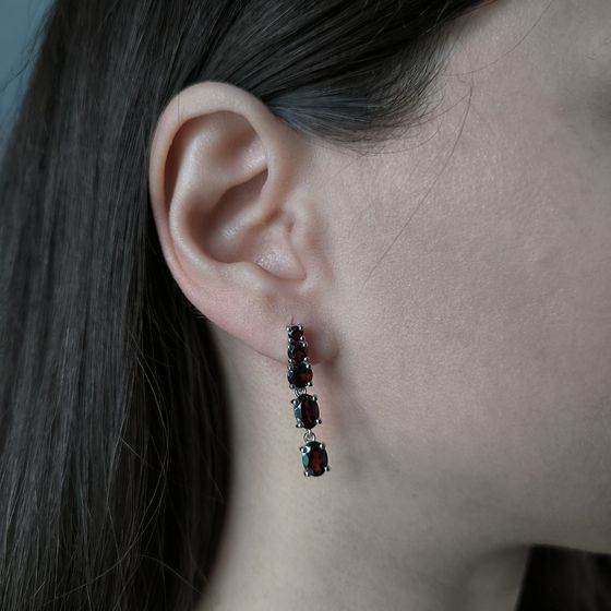 Серебряные серьги с гранатом 5.788ct