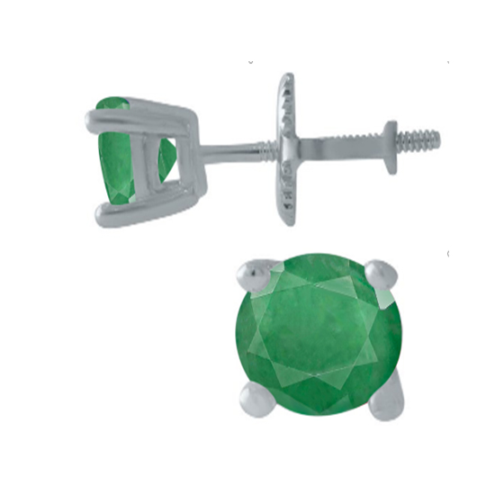 Серебряные серьги с изумрудом 1.648ct