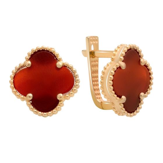 Золотые серьги с агатом