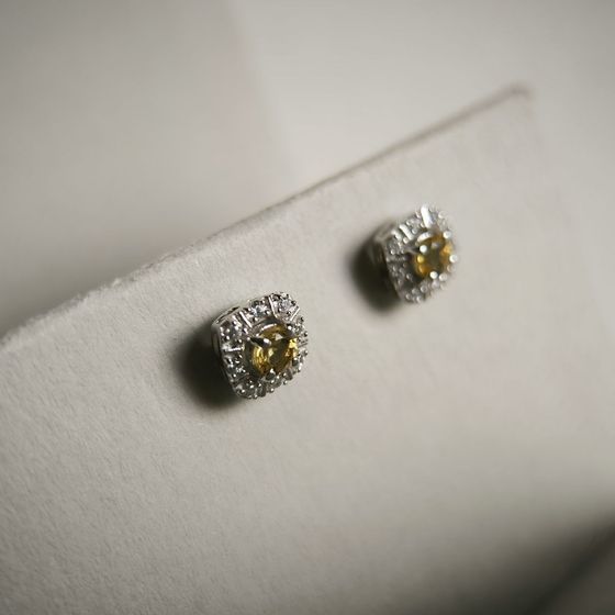 Серебряные серьги с цитрином nano 0.665ct