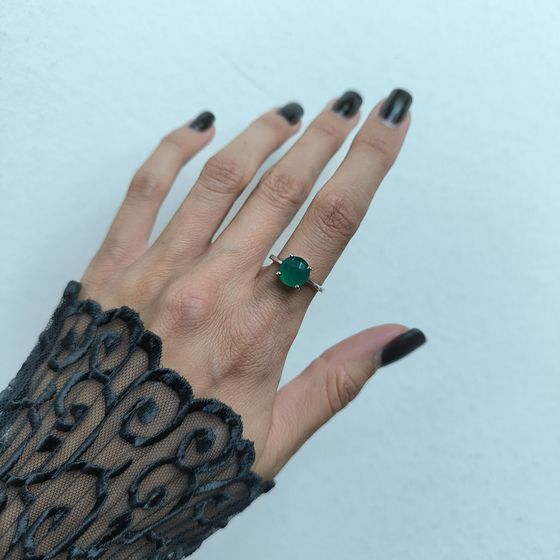 Серебряное кольцо с агатом