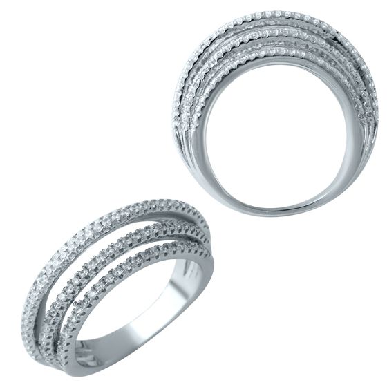 Серебряное кольцо с фианитами