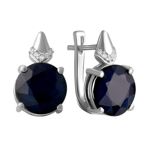 Серебряные серьги с сапфиром 8.843ct