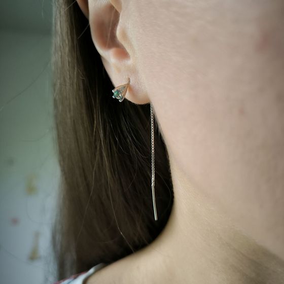 Серебряные серьги с мистик топазом 0.38ct