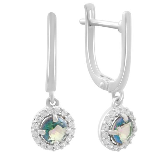 Серебряные серьги с мистик топазом 1.23ct