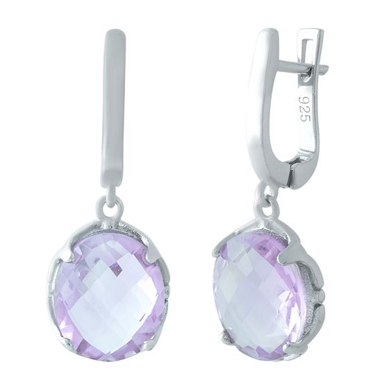 Серебряные серьги с аметистом 8.142ct