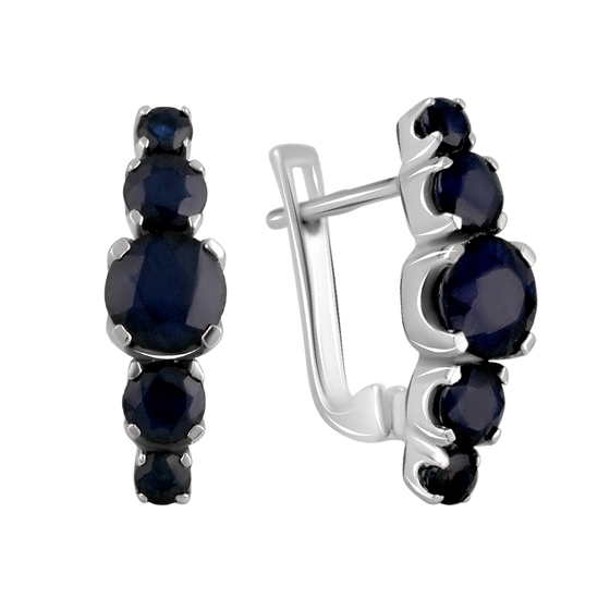 Серебряные серьги с сапфиром 4.3ct