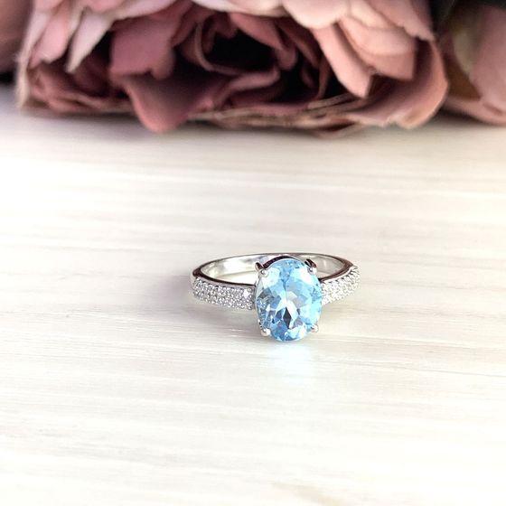 Серебряное кольцо с топазом 3.55ct