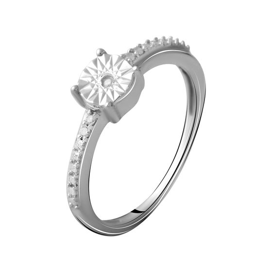 Серебряное кольцо с бриллиантом 0.05ct
