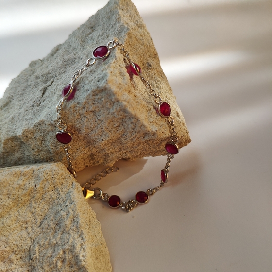 Серебряный браслет с рубином 6.965ct