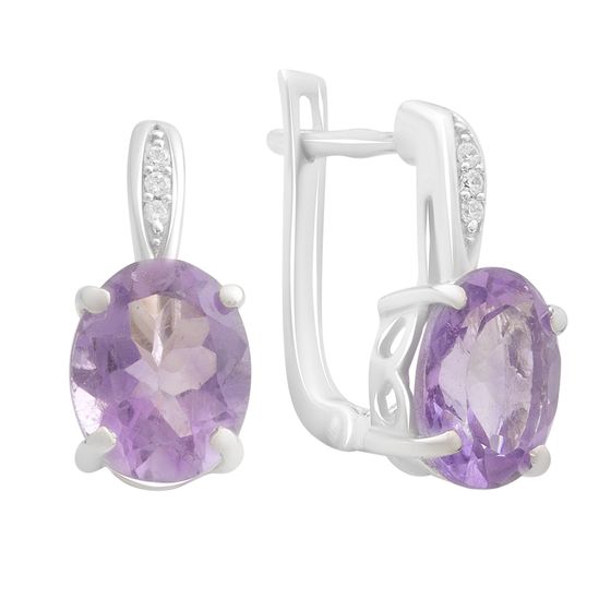Серебряные серьги с аметистом