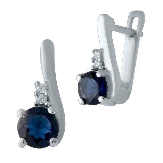 Серебряные серьги с сапфиром nano 0.744ct