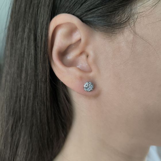 Серебряные серьги с фианитами