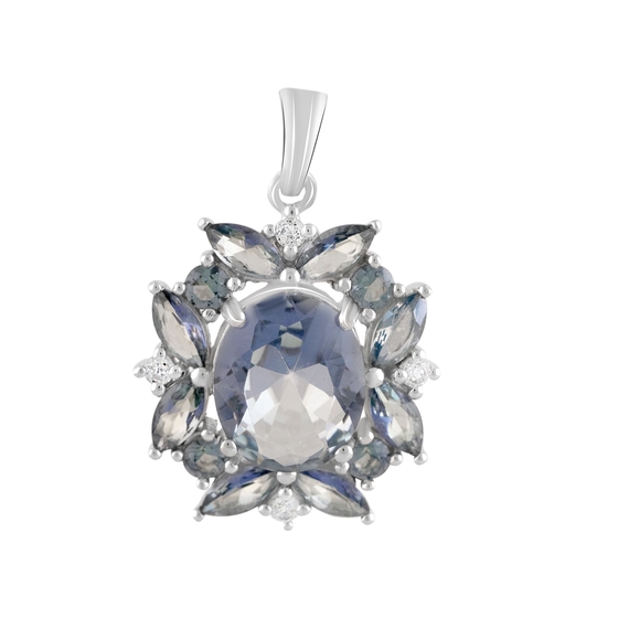 Серебряная подвеска с мистик топазом 5.4ct