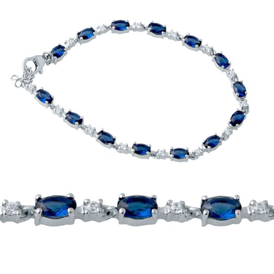 Серебряный браслет с сапфиром nano 4.788ct