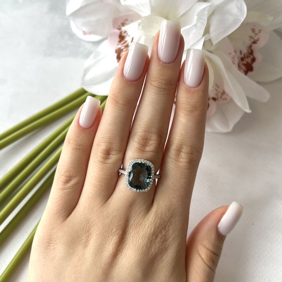 Серебряное кольцо с топазом Лондон Блю 4.973ct