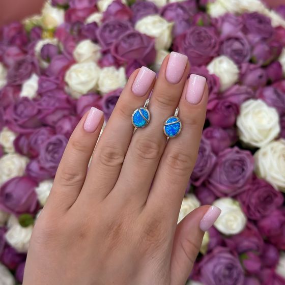 Серебряные серьги с опалом 2.06ct